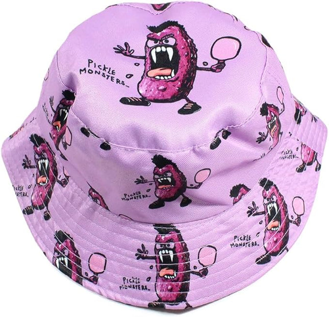 Pickle Monsters Bucket Hat - Fun Pickleball Hat Featuring The Dreaded Crew - 3 Sizes!