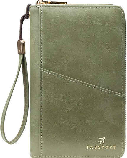 Passport Holder for Travel Women and Men RFID Passport Holder with Card Slots Holder Passport Case Passport cover Passport Wallet Travel Essentials and Accessories (Zipper, ZN-Olive Zipper)