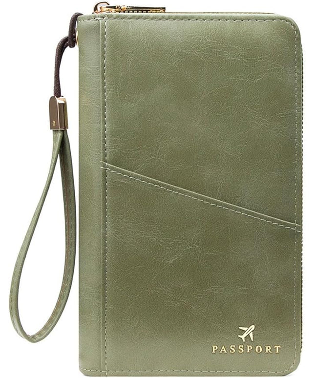 Passport Holder for Travel Women and Men RFID Passport Holder with Card Slots Holder Passport Case Passport cover Passport Wallet Travel Essentials and Accessories (Zipper, ZN-Olive Zipper)