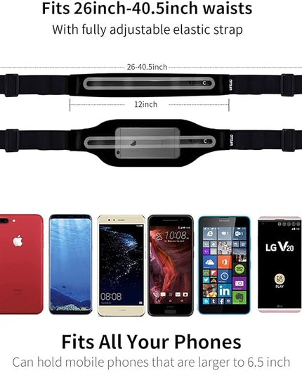 Running Belt Fanny Pack, Running Waist Pack for Women & Men USA Patented Hands-Free Reflective Runner Pouch Belt Fitness Workout Bag No-Bounce Adjustable Sport Travel Fanny Pack Cell