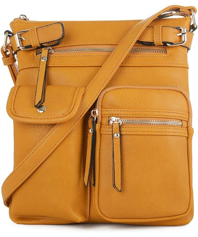SG SUGU Katie Lightweight Medium Crossbody Bag Shoulder Bag with Multi Pocket for Women