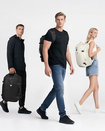 35L Travel Backpack 17" Laptop Backpack W/USB-C Port, Expandable Carry-On Bag, TSA Flight Approved Water-Resistant for Business College, Grey