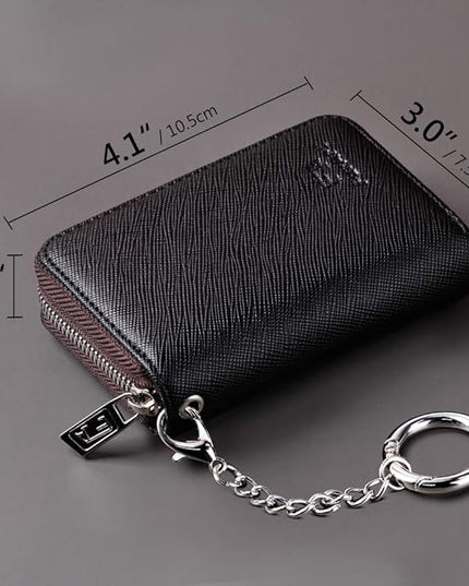 FurArt Zipper Wallet Women, RFID Blocking Credit Card Wallet, Business Card Holder, Compact Size KeyChain Wallet