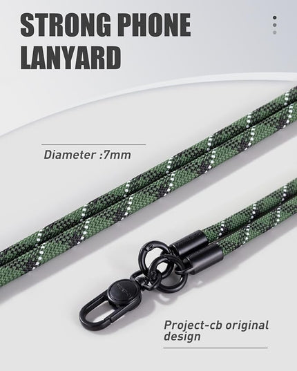 project-cb Phone Lanyard×1,Phone Tether Tab×2, Crossbody Cell Phone Lanyard,Rope Lanyard,Universal Adjustable Phone Strap(Green)