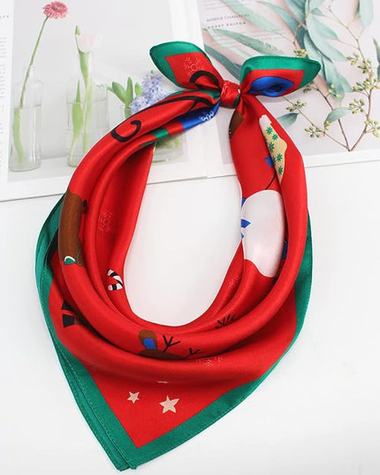 ANDANTINO 100% Real Mulberry Silk Scarf -21'' x 21''- Lightweight Neckerchief –Women Men Small Square Digital Printed Scarves