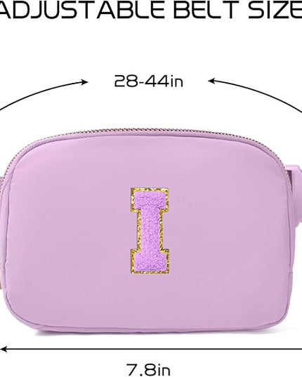 Gitus Gifts for 8 9 10 11 12 Year Old Girls Belt Bag Fanny Pack Crossbody Bags with Initial Letter Patch Cute Stuff Birthday Gifts for Teen Girls Women Personalized Trend Stuff (Lavender-I)