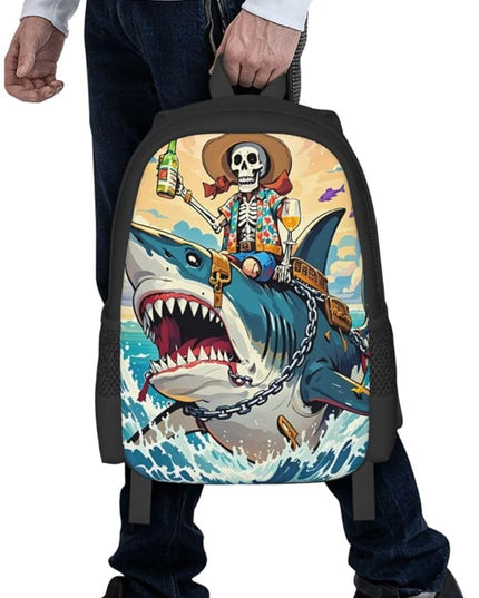 Angry Sea Animal Notebook Backpack Fits 15 Inch Laptop Lightweight Travel Backpack Trip Daypack