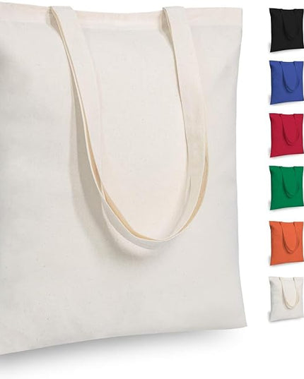 TOPDesign 3 | 6 | 12 | 24 | 48 | 192 Pack Economical Cotton Tote Bags, Lightweight Medium Reusable Grocery Shopping Cloth Bags, Suitable for DIY, Advertising, Promotion, Gift, Activity (3-Pack)