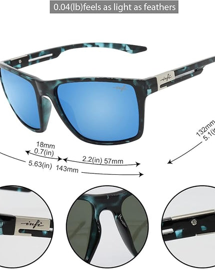 INFI Fishing Polarized Sunglasses for Men Driving Running Golf Sports Glasses Square UV Protection Designer Style Unisex