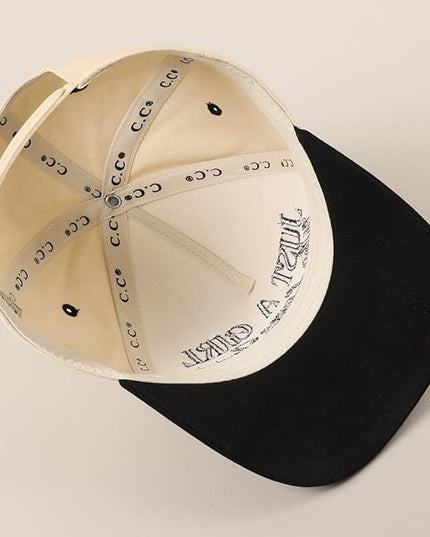 MIRMARU Two-Tone Vintage Canvas Trucker Hats for Men & Women, Adjustable Size Baseball Caps with Trendy Embroidered Design