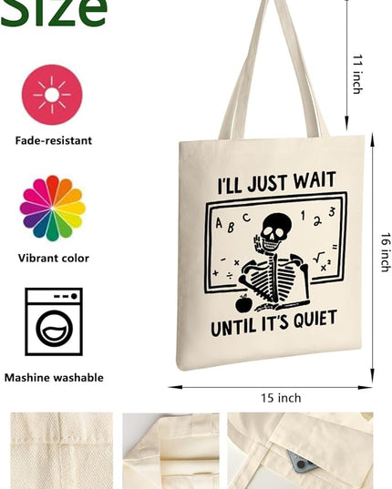 AUSVKAI Canvas Tote Bag Aesthetic for Women, Cute Reusable Cloth Cotton Bags for College Shopping Beach Grocery Trendy Gifts