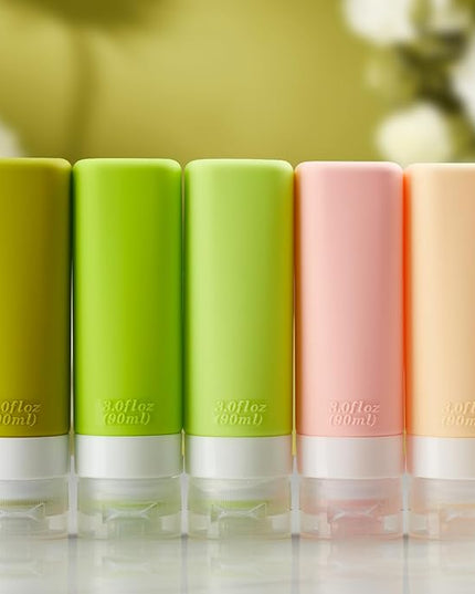 INSFIT Travel Bottles for Toiletries, TSA Approved 3oz Travel Size Toiletries, BPA Free Leak Proof Squeezable Silicone Tubes Travel Essentials for Shampoo Conditioner Lotion Soap