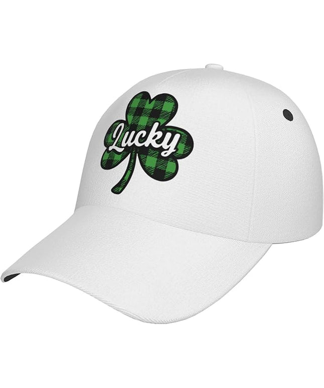 St. Patrick's Day Lucky Shamrock Hat Adjustable Irish Green Clover Baseball Cap Trucker Hat for Men Women