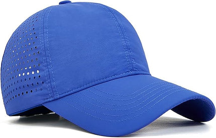 Xinveen Quick Dry Baseball Cap Curved Brim Snapback Hat Laser Cut Mesh Ball Cap Golf Ball Cap for Men Women