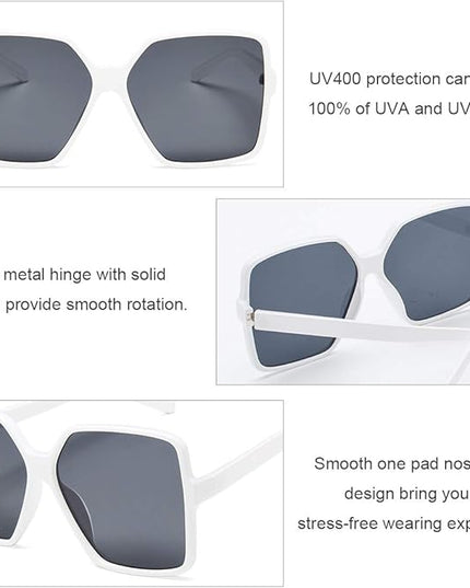 Dollger Oversized Square Sunglasses for Women Big Large Wide Fashion Shades for Men UV Protection Unisex