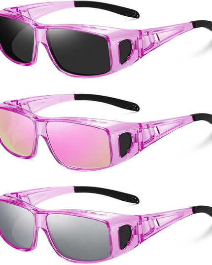 Wzerry Sunglasses Fit Over Glasses Polarized for Men Women, Wrap-Around Glasses UV400 Protection for Driving and Outdoor