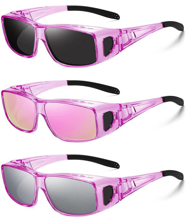 Wzerry Sunglasses Fit Over Glasses Polarized for Men Women, Wrap-Around Glasses UV400 Protection for Driving and Outdoor
