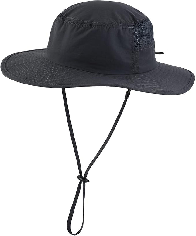 Home Prefer UPF50+ Mens Sun Hat Wide Brim Fishing Hat Womens UV Protection Cap Breathable Mesh Safari Gardening Bucket Hat