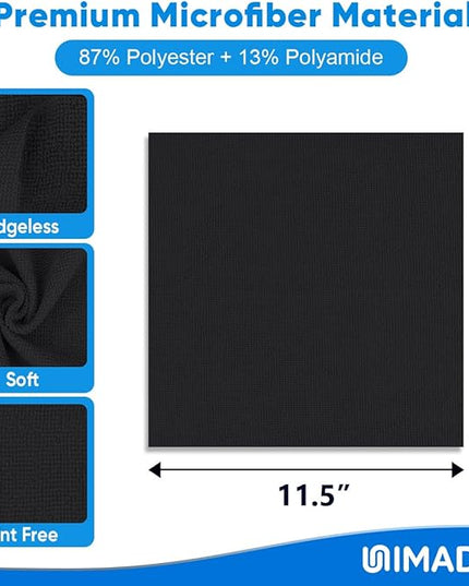 Microfiber Cleaning Cloth, 10 Pack Reusable Microfiber Towels for Cars Lint Free Cleaning Shop Towel Rags for Home Kitchen Automotive Bar Mechanic Restaurant Garage, 11.5"x 11.5", Black