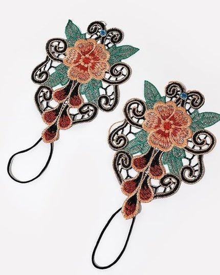 Specell Embroidered Flowers Lace Fingerless Gloves - for Bridal Wedding Cocktail Tea Party Evening Prom Costumes Cosplay