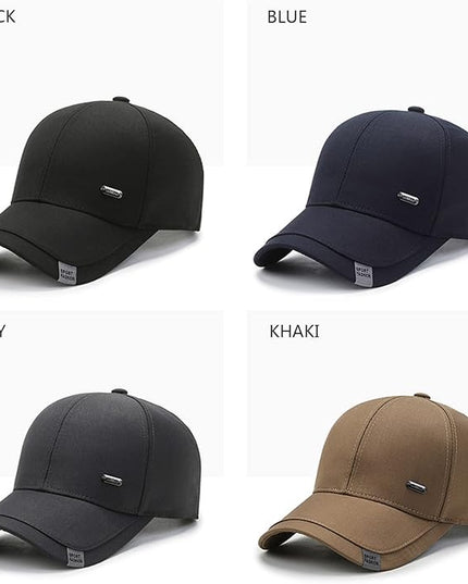 Mens Women Cotton Baseball Cap Adjustable Dad Hat Plain Black Trucker Hat Golf Low Profile Hat