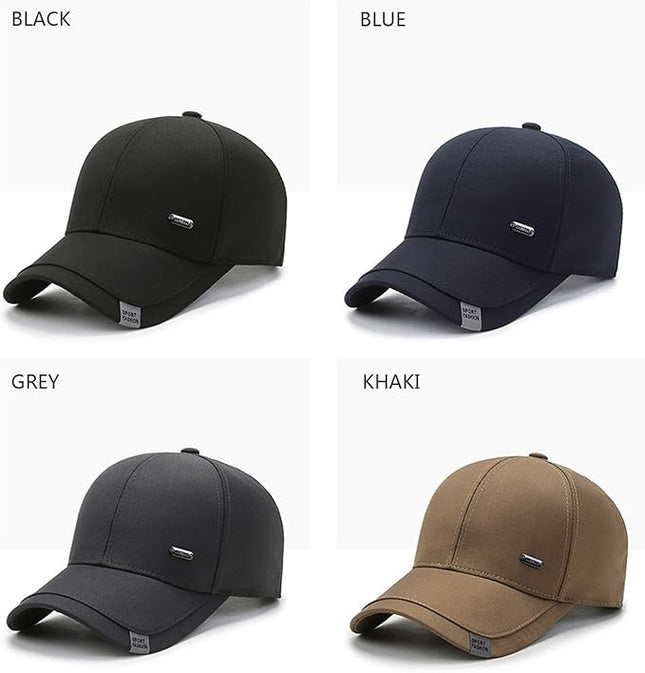 Mens Women Cotton Baseball Cap Adjustable Dad Hat Plain Black Trucker Hat Golf Low Profile Hat