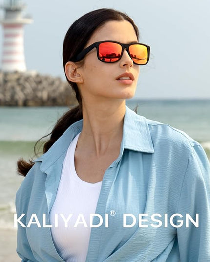 KALIYADI Sunglasses Men Polarized Sun glasses for Mens Womens Classic Matte Black Frame UV Protection 3pack