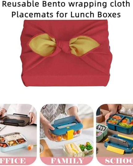 Furoshiki Japanese Wrapping Cloth Eco Gift Wrap Paper Reversible Eco-bag Christmas birthday Gift Wrapping Bento Lunch Cake Wine Bottle Box Kimono Cover (Bright Red and Yellow, 27.6 x 27.6 inches)