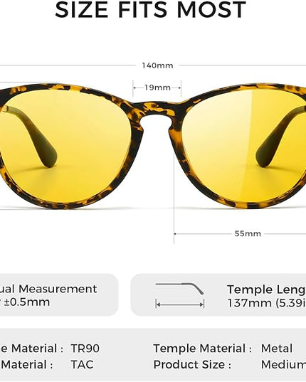 SUNGAIT Premium Vintage Round Sunglasses for Women Men Classic Retro Trendy Style