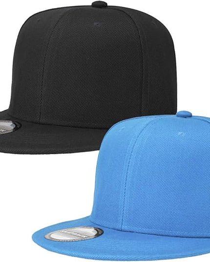 Classic Snapback Hat Cap Hip Hop Style Flat Bill Blank Solid Color Adjustable Size