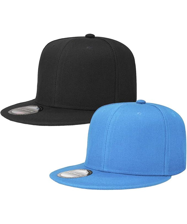 Classic Snapback Hat Cap Hip Hop Style Flat Bill Blank Solid Color Adjustable Size