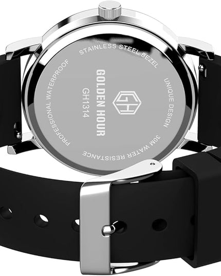 GOLDEN HOUR Waterproof Nurse Watch for Medical Professionals, Students Women Men - Military Time Luminouse Easy Read Dial, 24 Hour with Second Hand, Colorful Silicone Band