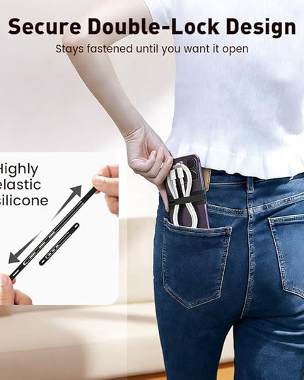 Data Cable Organizer, 2026 Upgrade Reusable Silicone Cable Ties, Elastic Cord Management Straps for Fastening and Bundling Various Cable Cords Wires (30pc)