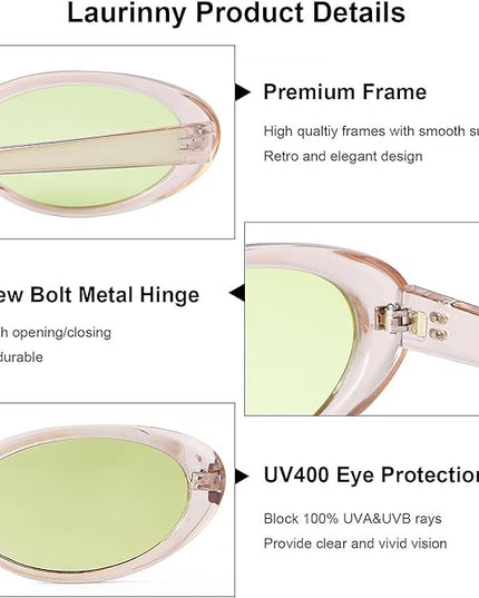 90s Sunglasses for Women Men Retro Small Oval Sunglasses