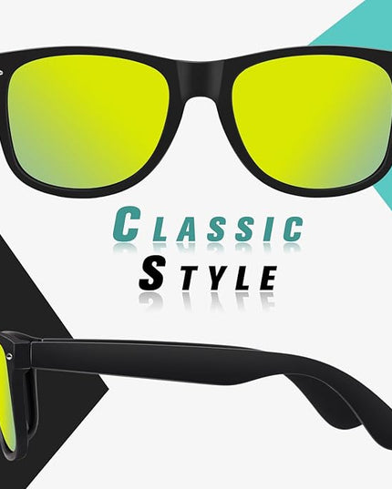 Sunier Polarized Sunglasses for Men and Women, Retro Square Matte Finish UV400 Protection Shades for Driving, Fishing