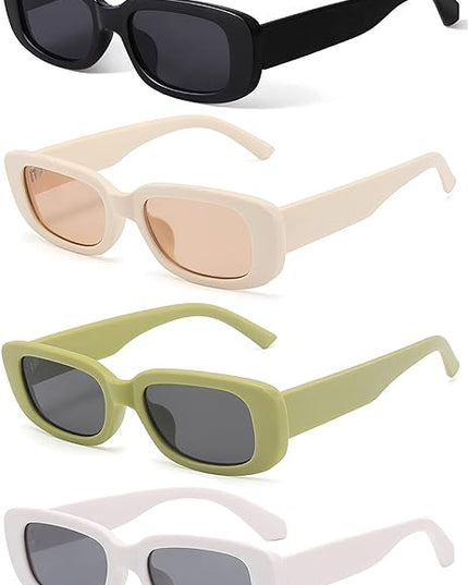 KUGUAOK Retro Rectangle Sunglasses Women and Men Vintage Small Square Sun Glasses UV Protection Glasse