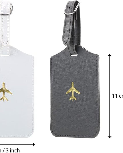 Weewooday 2 Set Mr and Mrs Passport Covers Holder and Luggage Tags Cute Leather Wallets Holder Travel Luggage Tags for Women Men Gift(White, Gray)