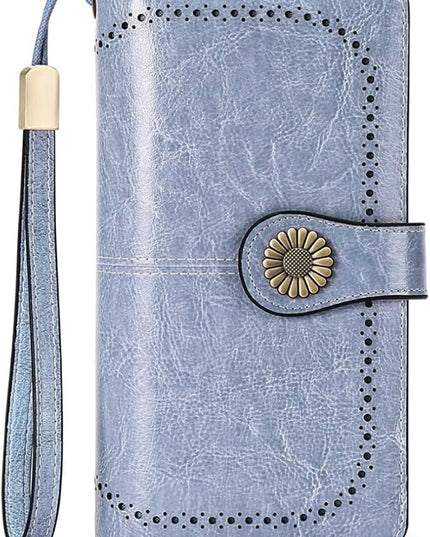 SENDEFN Wallets for Women Leather Credit Card Holder with RFID Blocking Large Capacity Wristlet | with RFID Blocking, Large Capacity, Wristlet, with RFID Blocking, Large Capacity, Wristlet