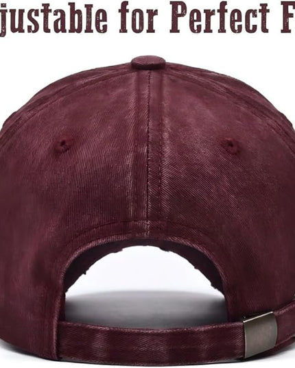 Vintage Baseball Cap, Washed Cotton Trucker Hat for Men & Women, Adjustable Size for Universal Activities