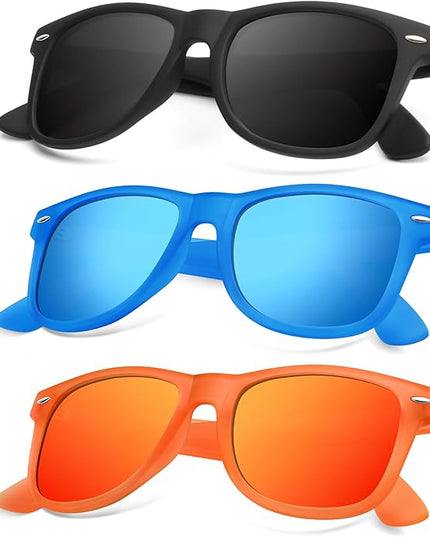 KALIYADI Polarized Sunglasses for Men and Women Matte Finish Sun glasses Color Mirror Lens UV Blocking (3 Pack)
