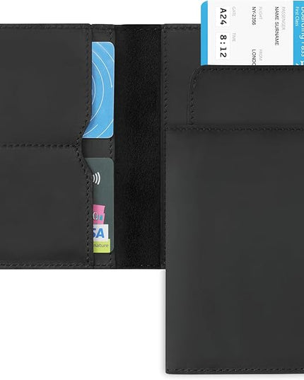 Jack&Chris Leather Passport Holder, Handmade Passport cover, Travel Wallet Cover Case for Men and Women, Leather Travel Documents Organizer Protector, JC107