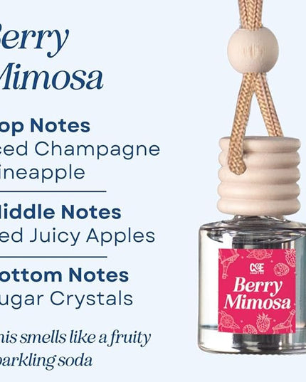 CANDECraftCo Car Air Hanging Fragrance Oil, Car Auto Freshener for Essential Oils, Scents Fragrance Aromatherapy Automobile Diffuser, Long Lasting (Berry Mimosa)