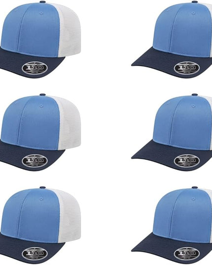 Cap America i8502 Flexfit 110 Premium Mid Profile 6-Panel Mesh Back Trucker Cap Hat w/UV Guard & Adjustable Snapback