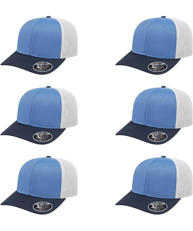Cap America i8502 Flexfit 110 Premium Mid Profile 6-Panel Mesh Back Trucker Cap Hat w/UV Guard & Adjustable Snapback