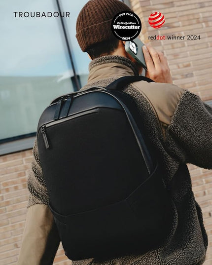 Troubadour Apex 3.0-22L Premium Laptop Backpack - Ergonomic & Water Resistant - Designed for Work and Travel - Black