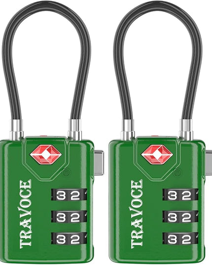 TSA Approved Luggage Locks, Travel Locks Which Also Work Great as Gym Locks, Toolbox Lock, Backpack and More 1,2,4,6 &10 pk (Army Green)