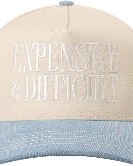 MIRMARU Two-Tone Vintage Canvas Trucker Hats for Men & Women, Adjustable Size Baseball Caps with Trendy Embroidered Design