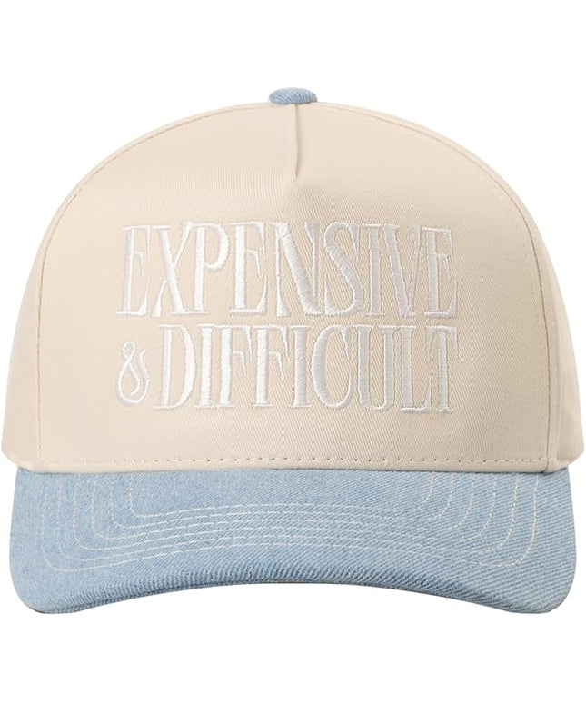 MIRMARU Two-Tone Vintage Canvas Trucker Hats for Men & Women, Adjustable Size Baseball Caps with Trendy Embroidered Design