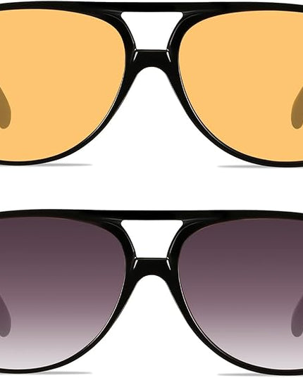 YDAOWKN Retro Aviator Sunglasses for Women Mens Large Frame Classic Vintage 70s Sun Glasses Aviators