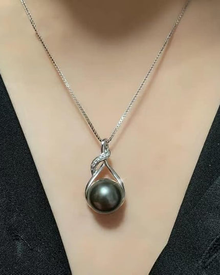 Gifts for Women Wife-Tahitian-Black-Pearl-Necklace-Gift for Wife Wedding Birthday Anniversary Jewelry-Mom Girlfriend Her Mothers Day Gifts for Mom Women Valentines Christmas Day